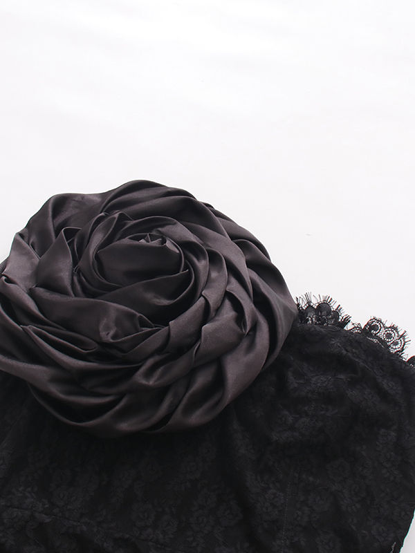 TWOTWINSTYLE Off Shoulder Spliced Lace 3D Flower Fashion Dress