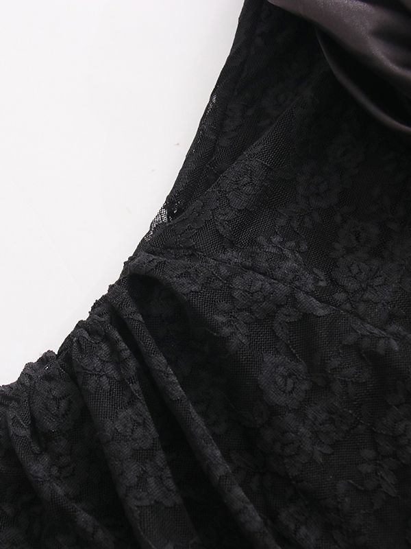 TWOTWINSTYLE Off Shoulder Spliced Lace 3D Flower Fashion Dress