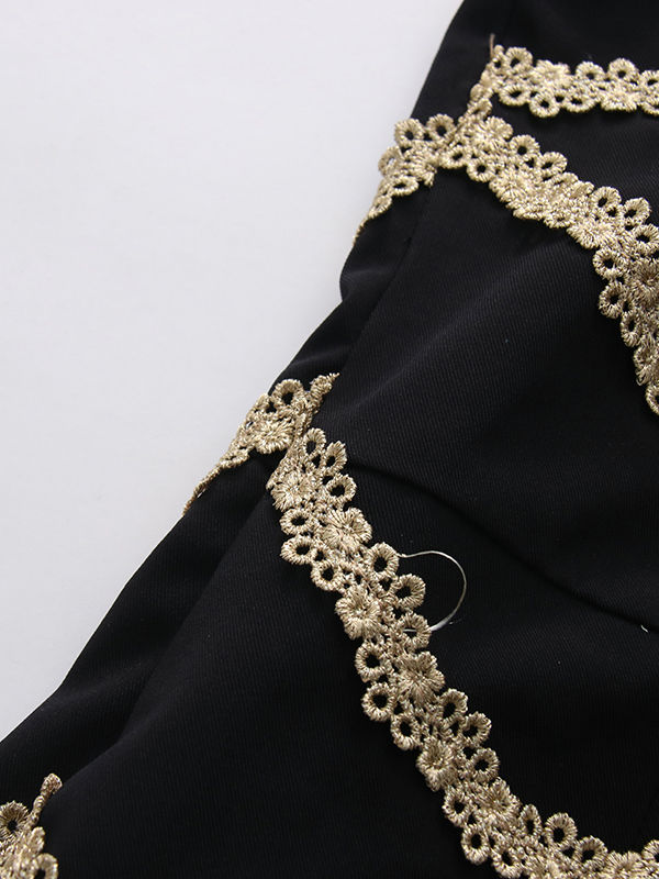 TWOTWINSTYLE Round Neck Sleeveles Spliced Embroidery Designer Dress
