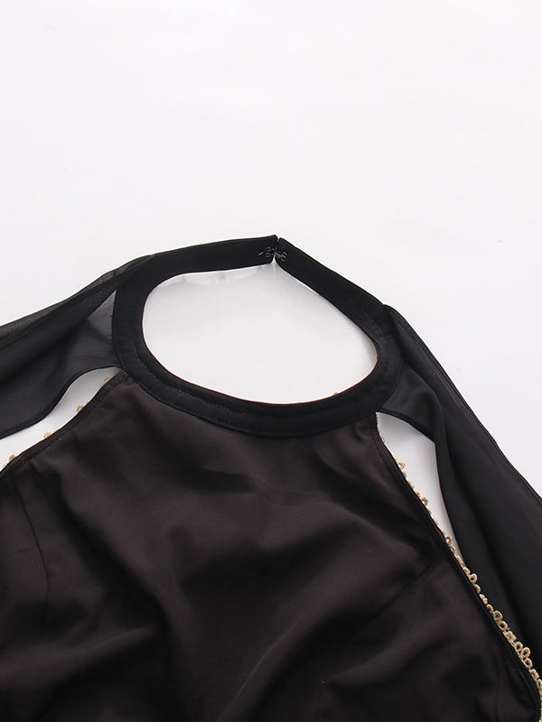 TWOTWINSTYLE Round Neck Sleeveles Spliced Embroidery Designer Dress