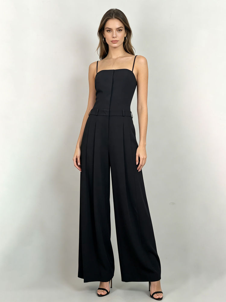 TWOTWINSTYLE Solid Off Shoulder High Waist Loose Casual Jumpsuit