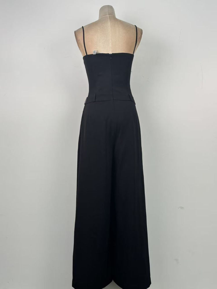 TWOTWINSTYLE Solid Off Shoulder High Waist Loose Casual Jumpsuit