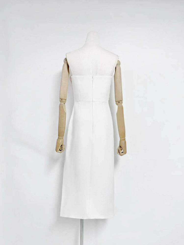 TWOTWINSTYLE Off Shoulder Patchwork Appliques Side Split Elegant Dress