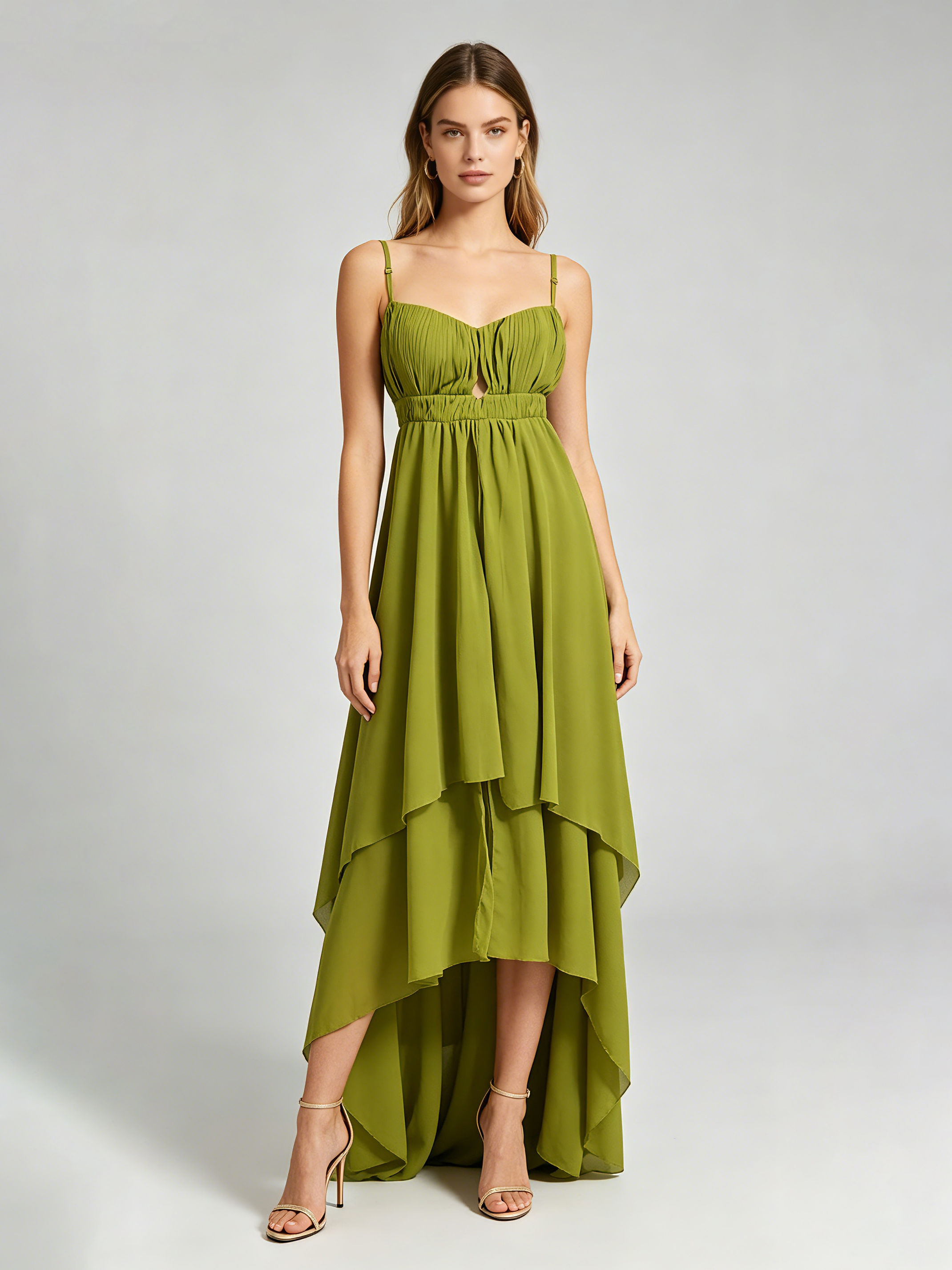 Teotwin Style TWOTWINSTYLE Sleeveles High Waist Irregular Hem Designer Dress