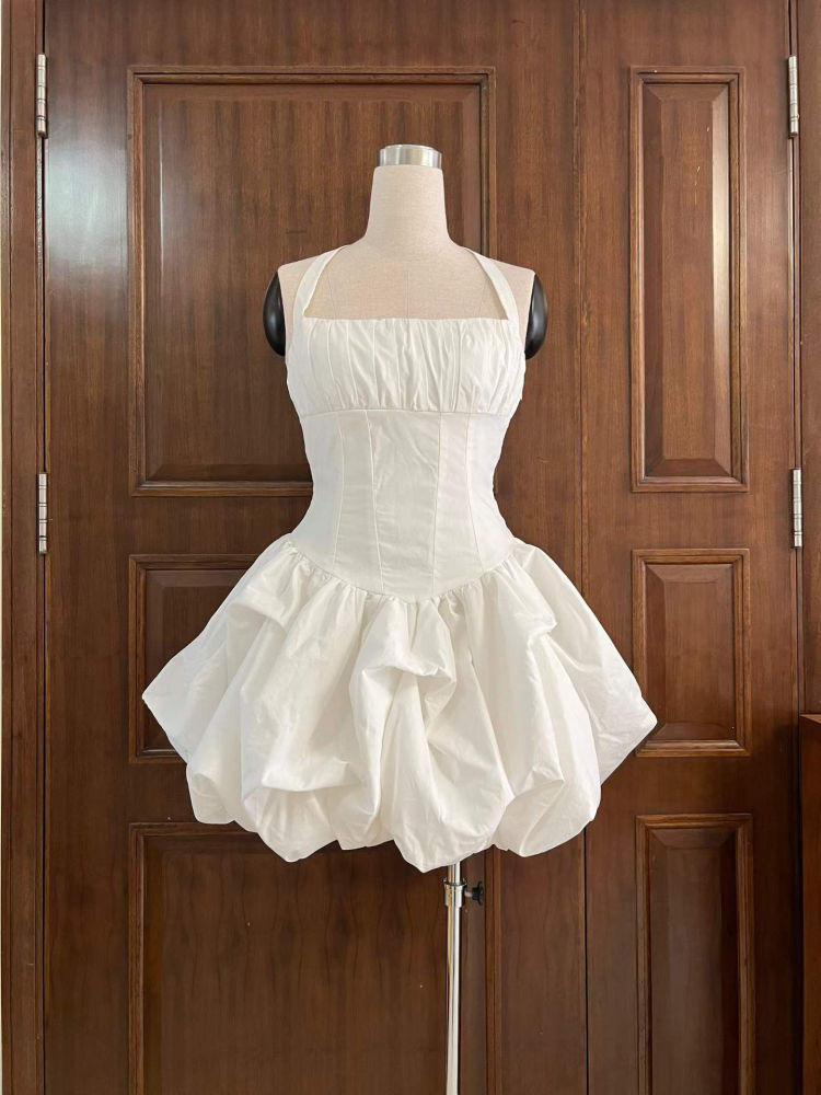 TWOTWINSTYLE Solid Backless High Waist Designer Mini Dress