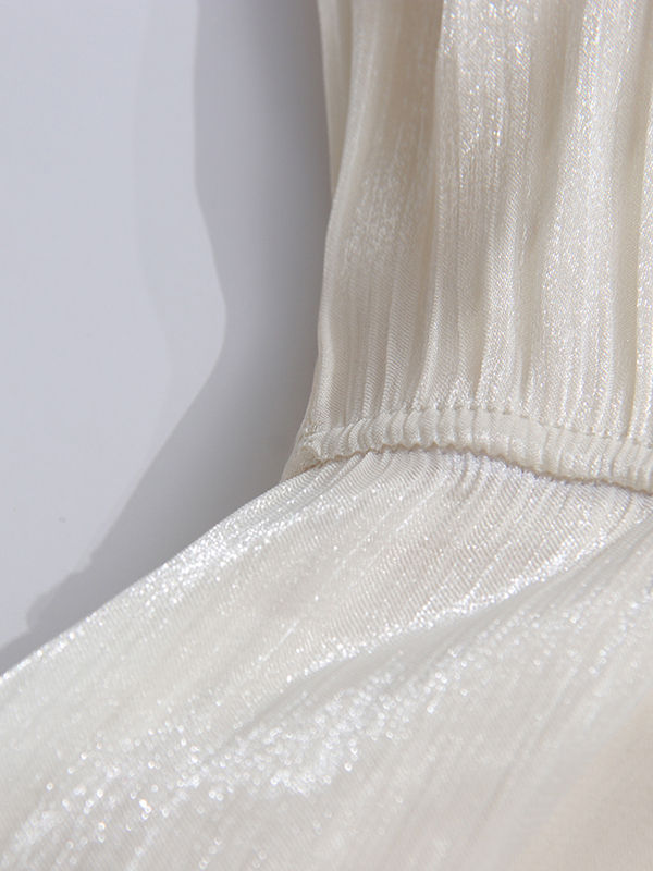 TWOTWINSTYLE Stand Collar Spliced Ruffles Tunic Elegant Dress