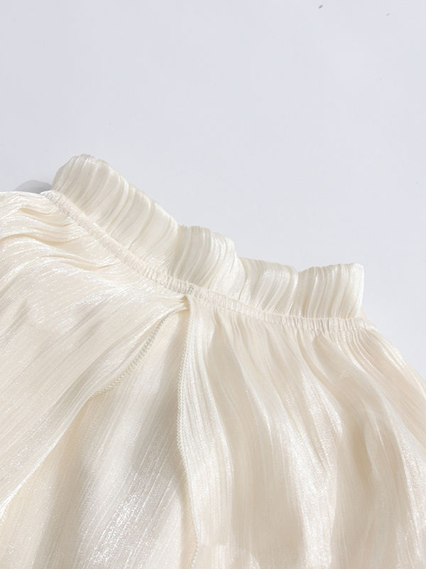 TWOTWINSTYLE Stand Collar Spliced Ruffles Tunic Elegant Dress