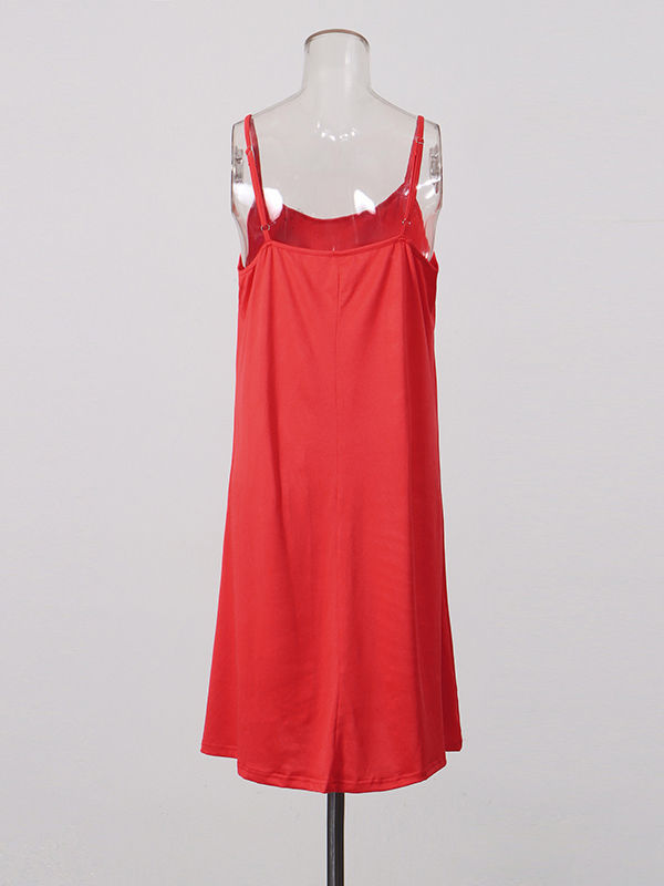 TWOTWINSTYLE Solid Lapel Puff Sleeve High Waist Chic Dress