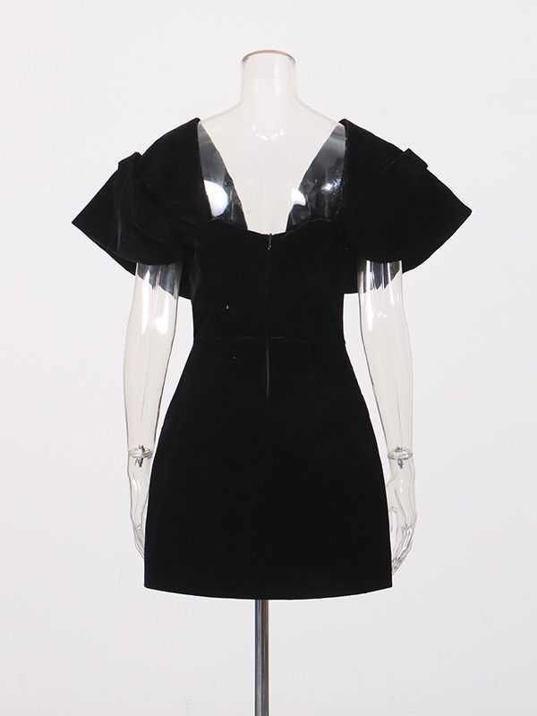 TWOTWINSTYLE Off Shoulder Spliced Bowknot Designer Dress
