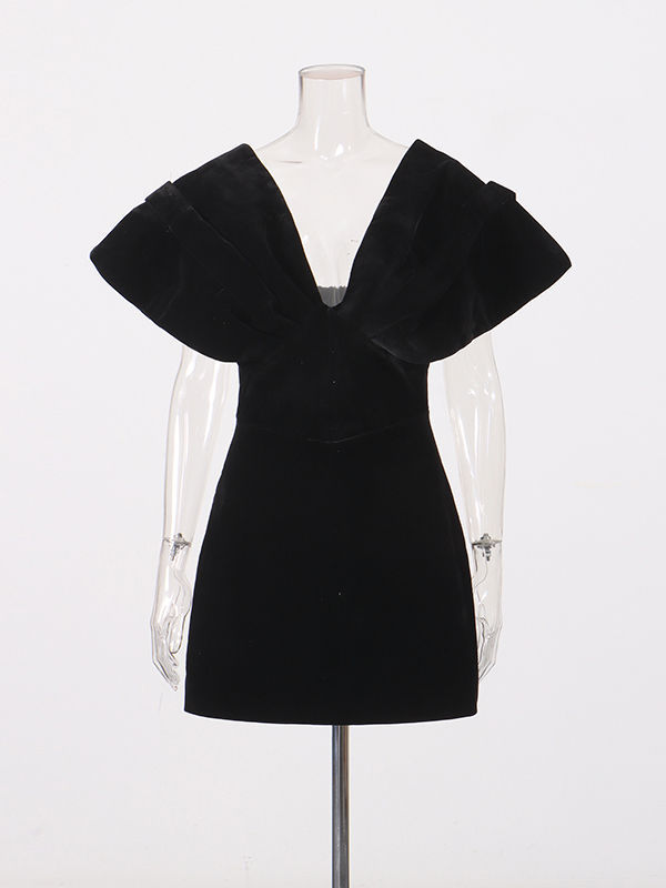 TWOTWINSTYLE Off Shoulder Spliced Bowknot Designer Dress