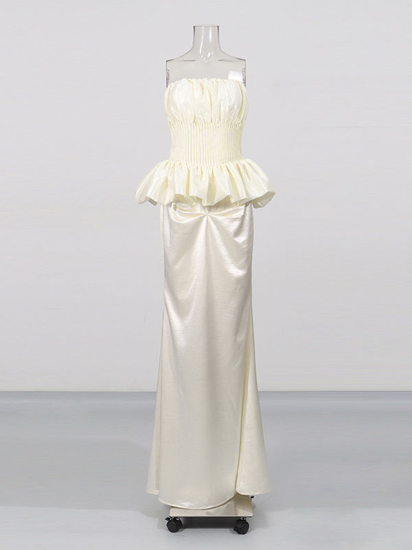 TWOTWINSTYLE Hollow Out Tunic Ruched Minimalist Dress