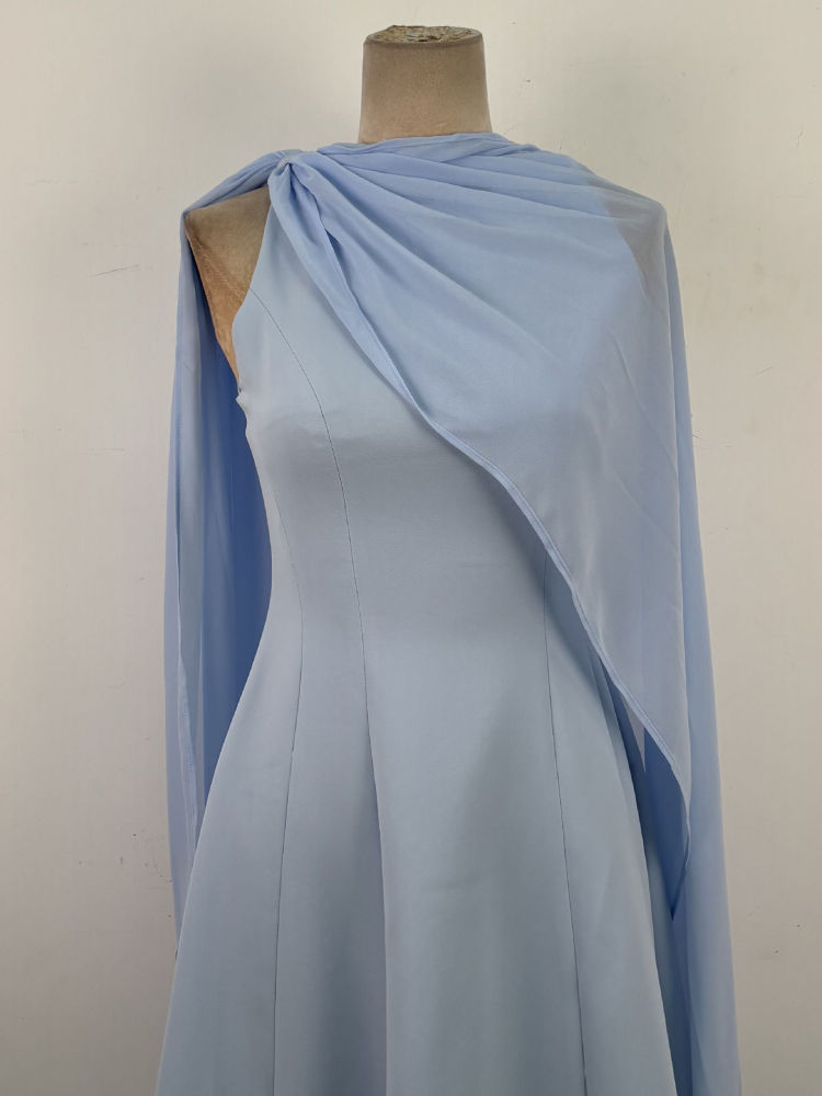 TWOTWINSTYLE Off One Shoulder Spliced Shawl Designer Dress