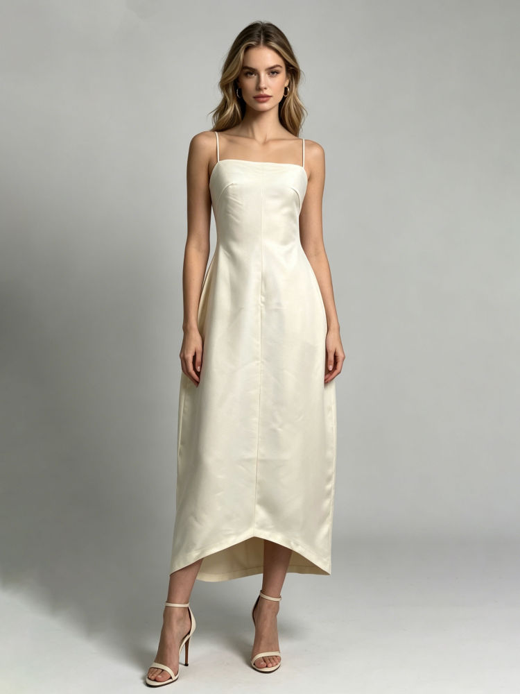 TWOTWINSTYLE Off Shoulder Irregular Hem High Waist Chic Dress