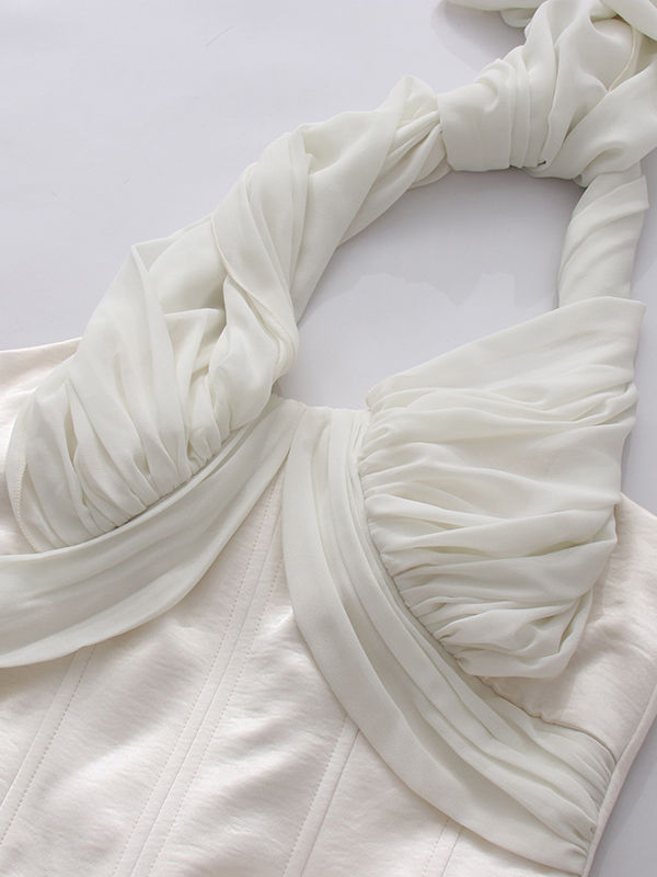 TWOTWINSTYLE Solid Sleeveles Pleated Tunic Designer Dress