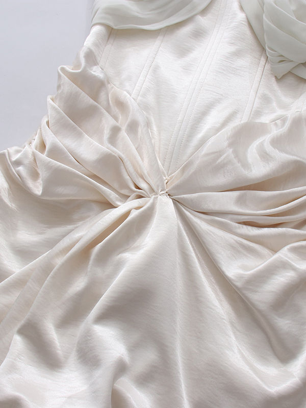 TWOTWINSTYLE Solid Sleeveles Pleated Tunic Designer Dress
