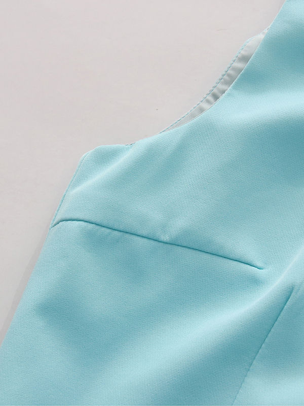 TWOTWINSTYLE Solid Sleeveles Tunic Ruched Spliced Shawl Elegant Dress