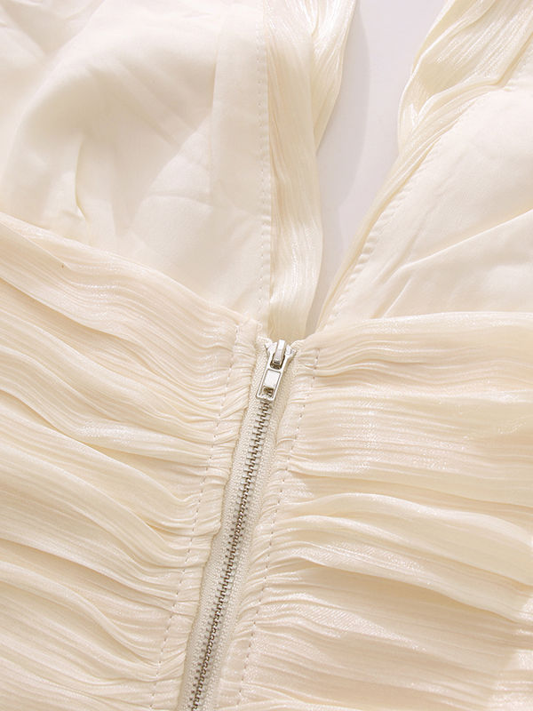 TWOTWINSTYLE Sleeveless Pleated High Waist Elegant Vest