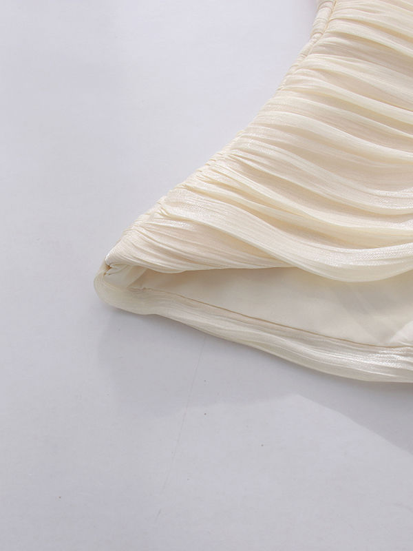 TWOTWINSTYLE Sleeveless Pleated High Waist Elegant Vest