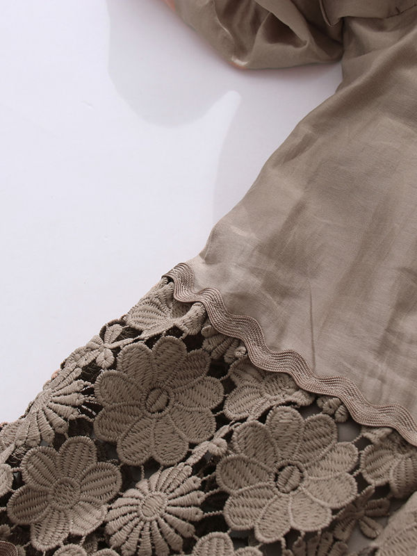 TWOTWINSTYLE V Neck Tunic Patchwork Flower Mnimalist Dress