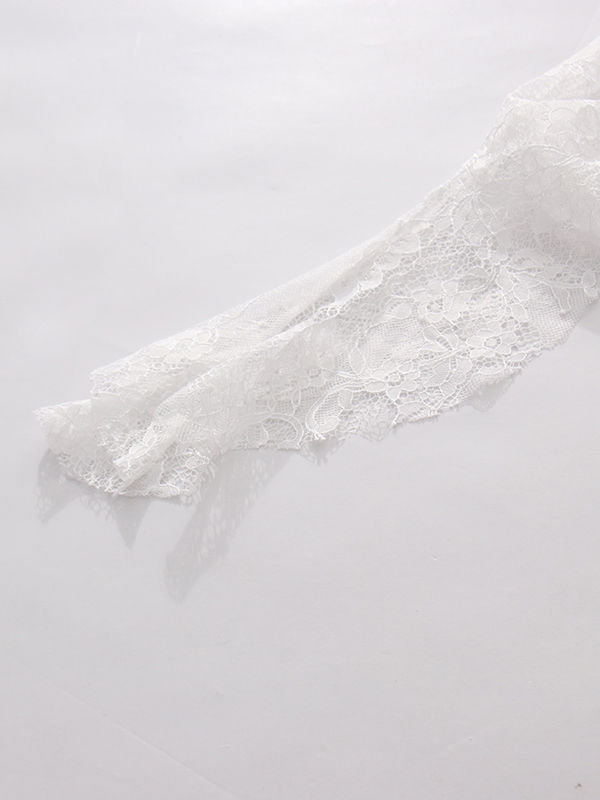 TWOTWINSTYLE Stand Collar Irregular Hem Lace Chic Shirt