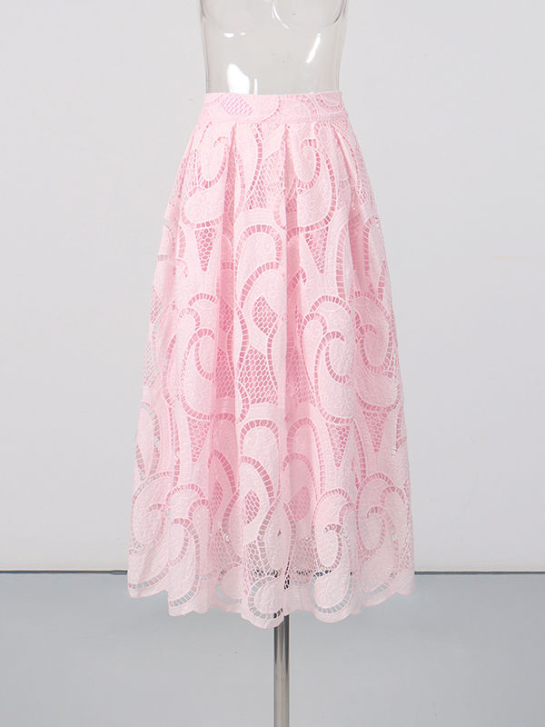 TWOTWINSTYLE Round Neck Half Sleeve Top Loose Skirt Solid Set