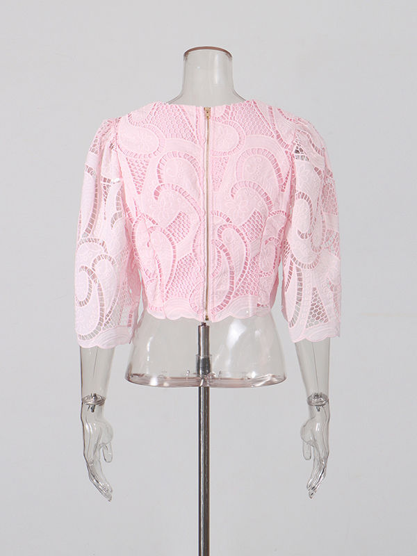 TWOTWINSTYLE Round Neck Half Sleeve Top Loose Skirt Solid Set