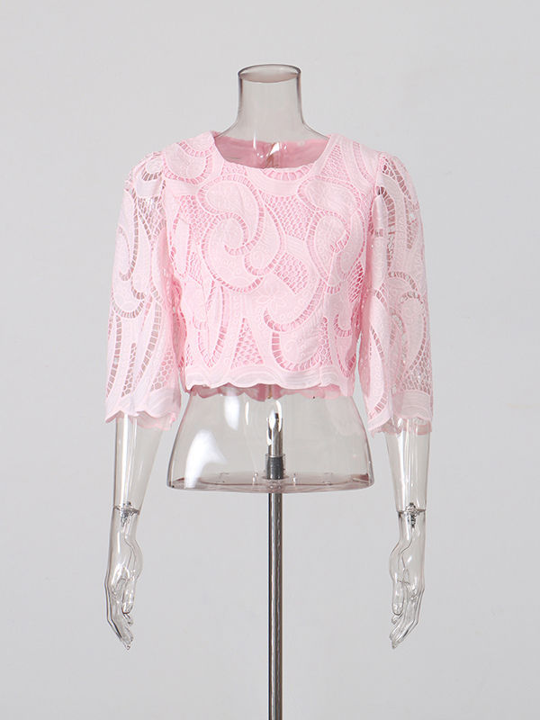 TWOTWINSTYLE Round Neck Half Sleeve Top Loose Skirt Solid Set