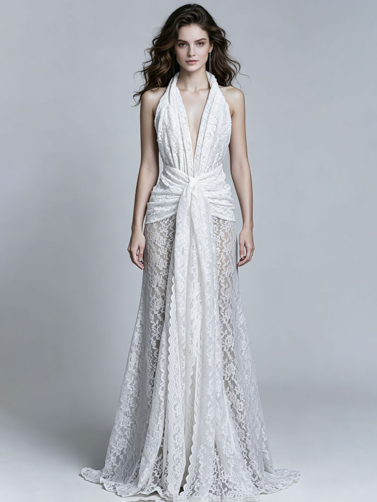 TWOTWINSTYLE Sleeveles High Waist Lace Designer Dress