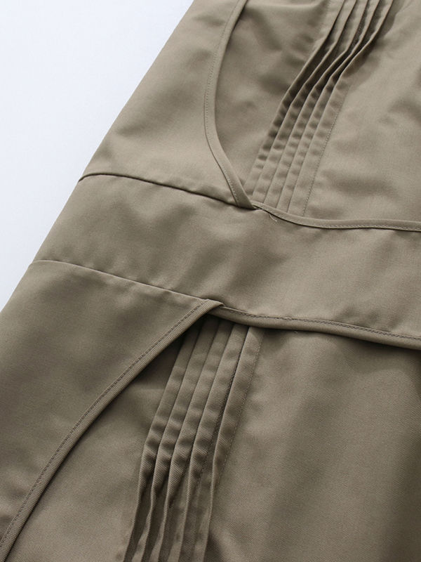 TWOTWINSTYLE High Waist Ruched Casual Straight Leg Pants