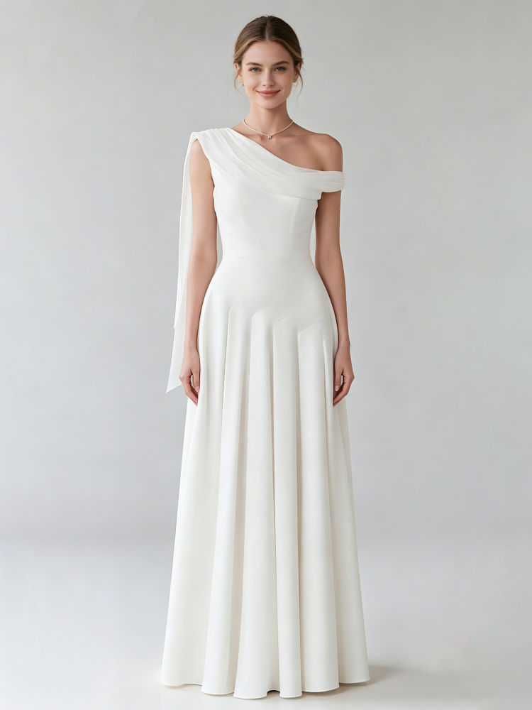 TWOTWINSTYLE Off One Shoulder High Waist Fashion Dress