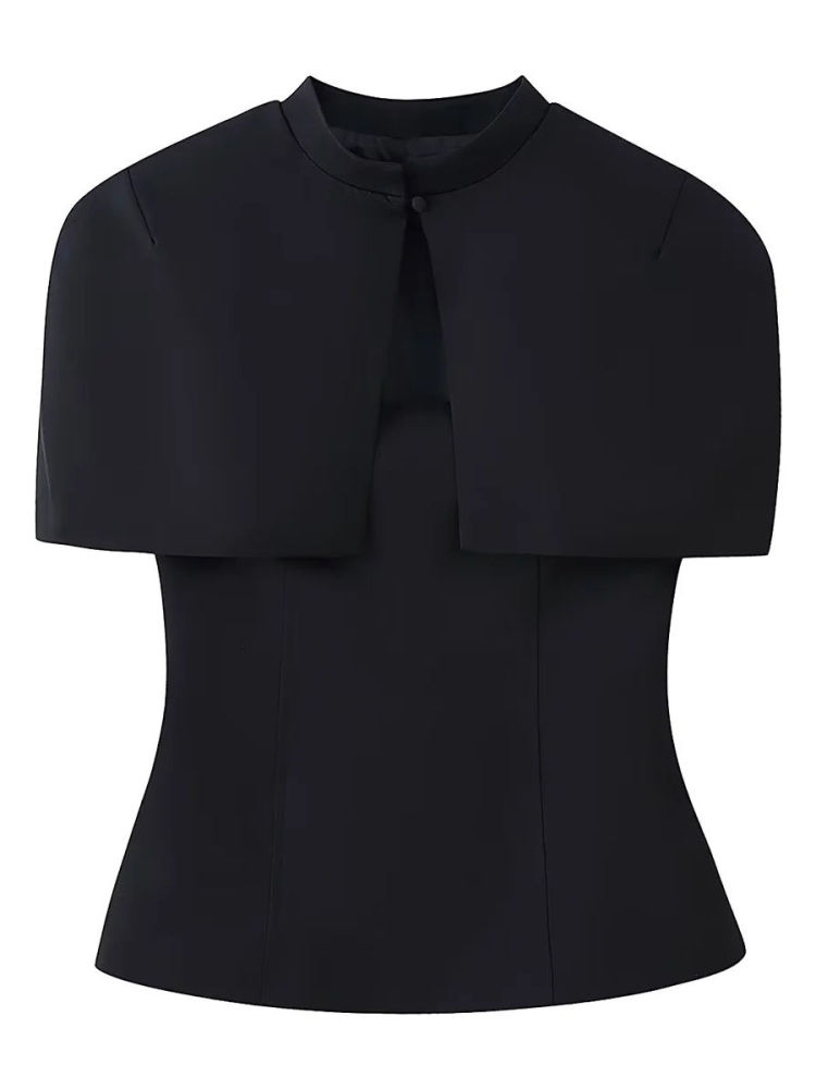 TWOTWINSTYLE Off Shoulder Tunic Vest Stand Collar Shawl Vintage Set