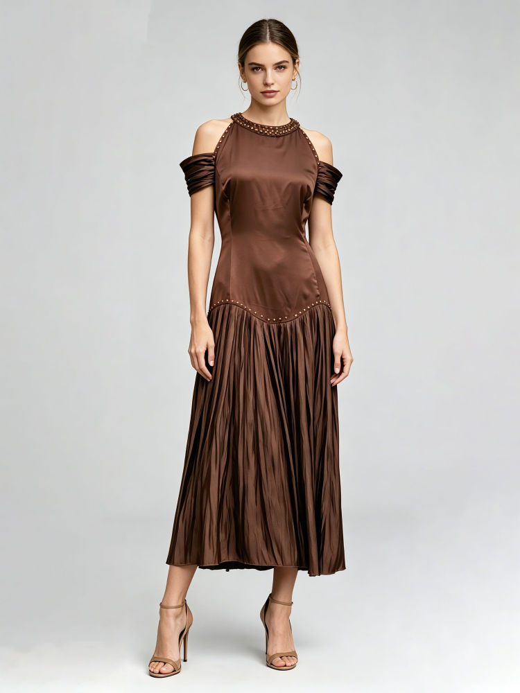 TWOTWINSTYLE Sleeveles Tunic Patchwork Diamond Elegant Dress