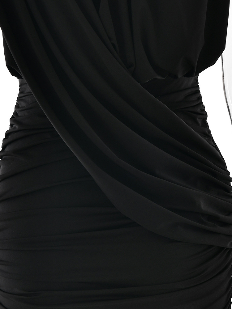 TWOTWINSTYLE V Neck Sleeveless Ruched Slimming Sexy Dress