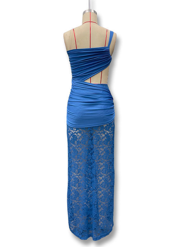 TWOTWINSTYLE Off Shoulder Hollow Out Patchwork Lace Designer Dress