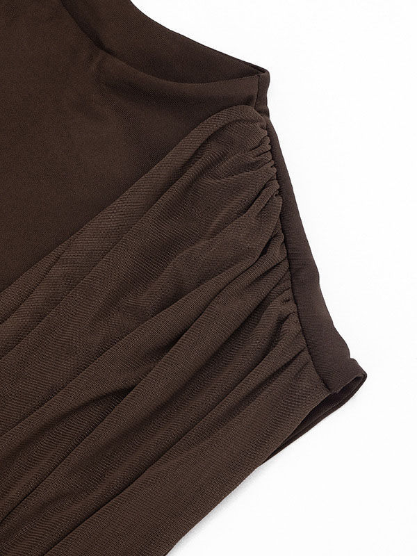 TWOTWINSTYLE Sleeveles Backless Ruched Designer Bodycon Dress