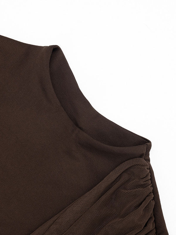 TWOTWINSTYLE Sleeveles Backless Ruched Designer Bodycon Dress