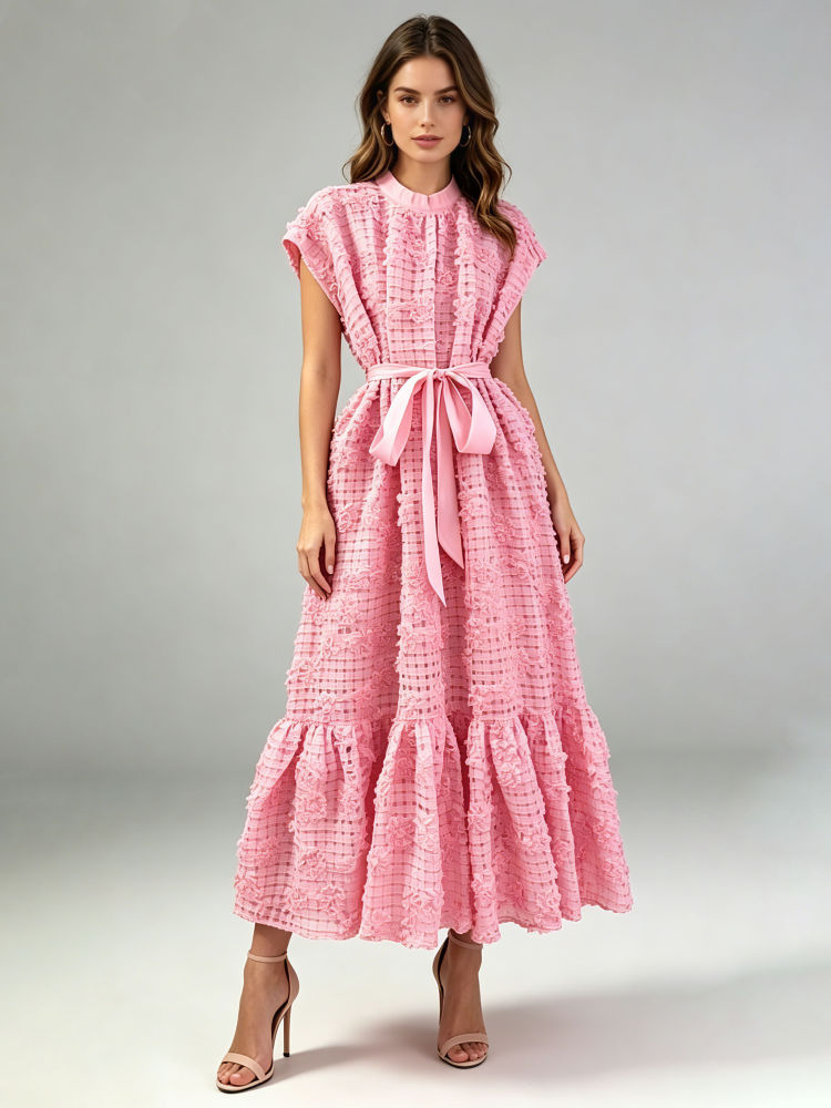 TWOTWINSTYLE Sleeveles Spliced Appliques Tunic Fashion Dress