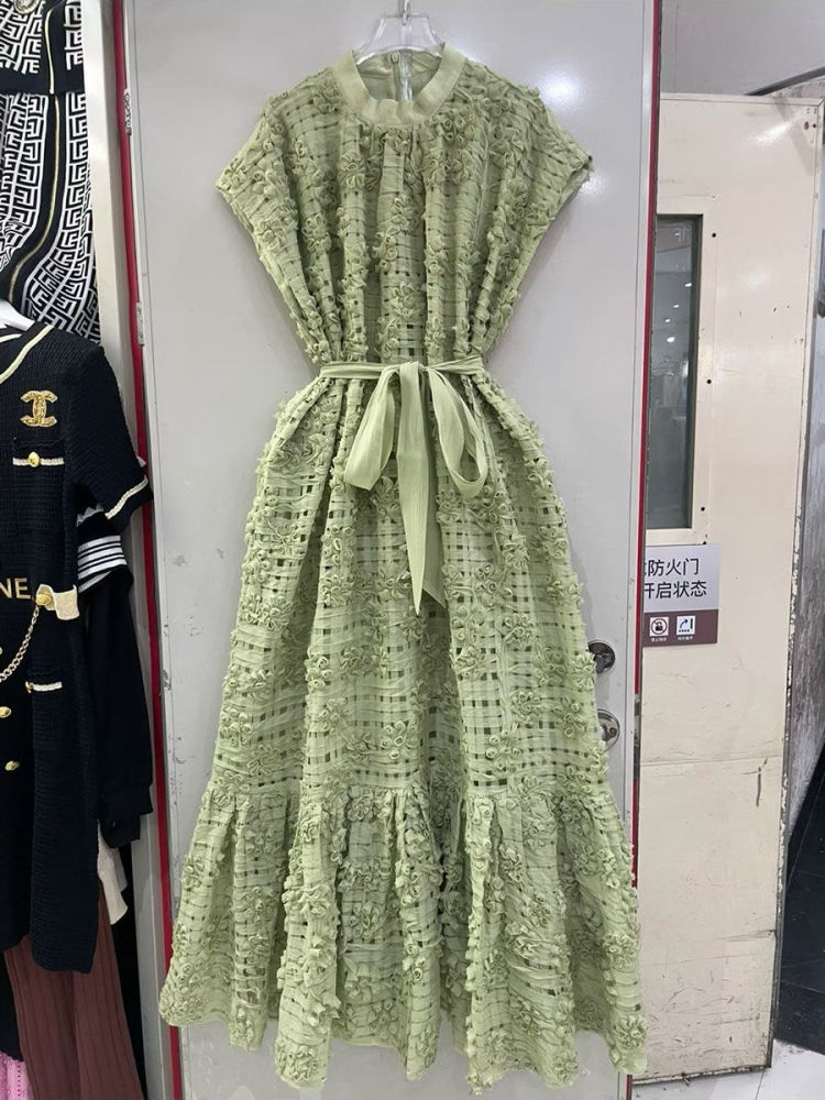 TWOTWINSTYLE Sleeveles Spliced Appliques Tunic Fashion Dress
