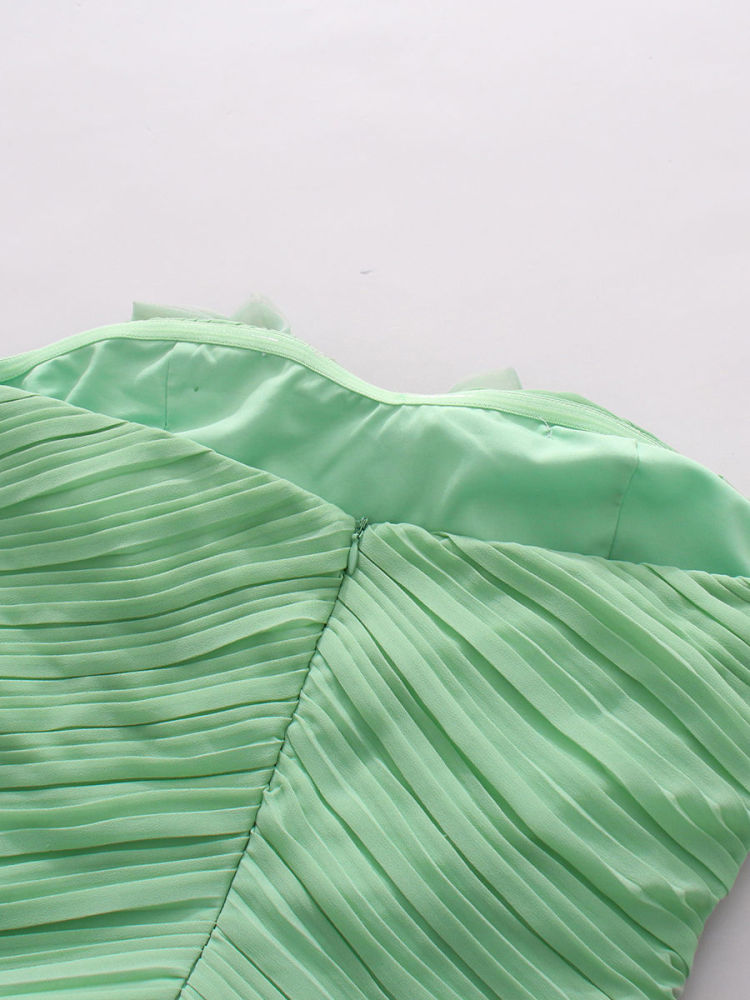 TWOTWINSTYLE Patchwork Appliques High Waist Strapless Dress