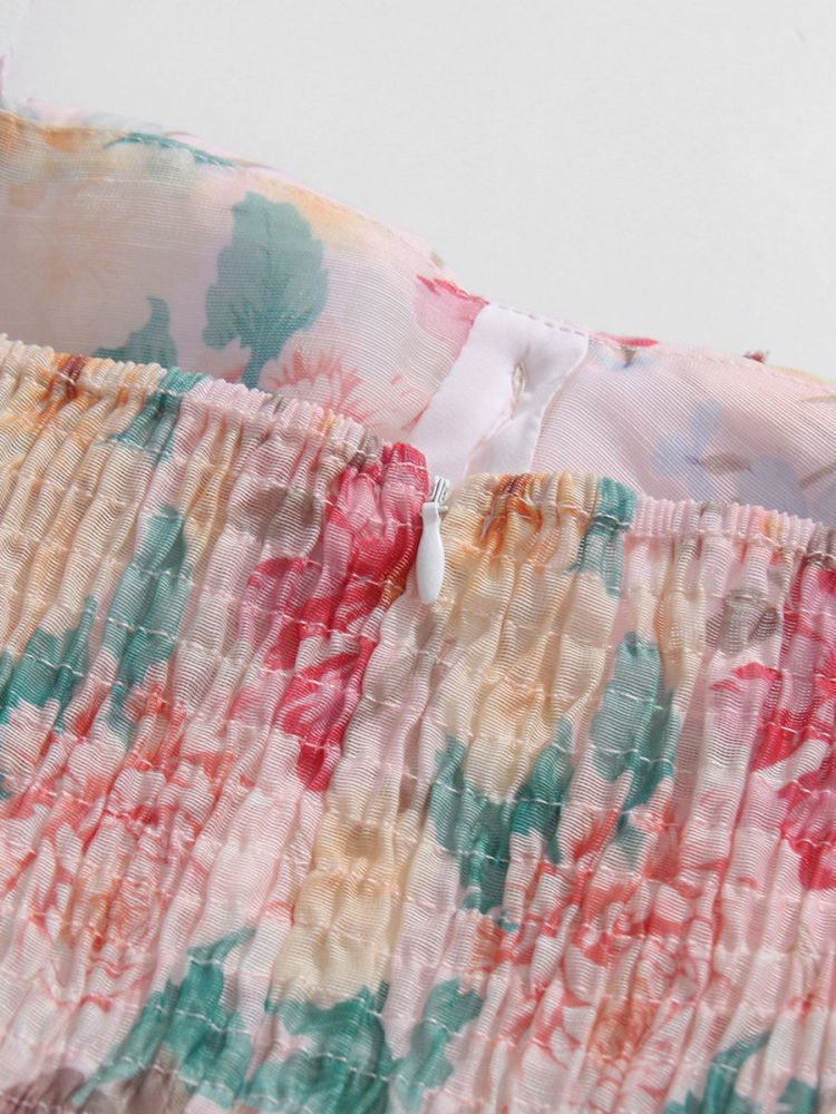 TWOTWINSTYLE Spliced Appliques Belt Tunic Elegant Print Dress