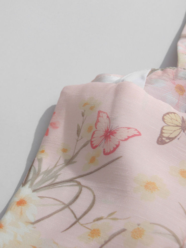 TWOTWINSTYLE Spliced Appliques Belt Tunic Elegant Print Dress