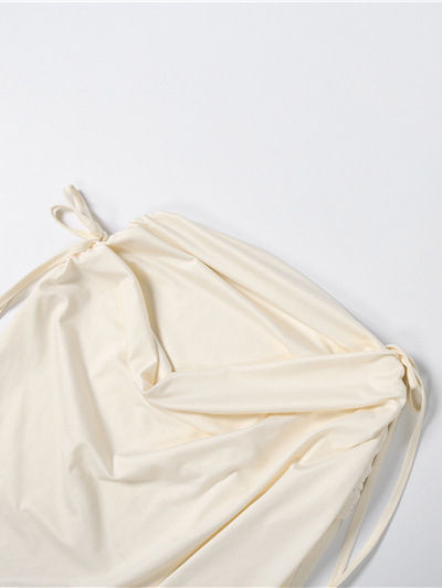 TWOTWINSTYLE Off Shoulder Irregular Hem Top High Waist Skirt Fashion Set