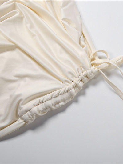 TWOTWINSTYLE Off Shoulder Irregular Hem Top High Waist Skirt Fashion Set