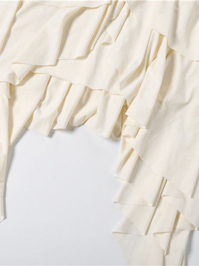 TWOTWINSTYLE Off Shoulder Irregular Hem Top High Waist Skirt Fashion Set