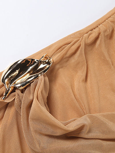 TWOTWINSTYLE Sleeveles Side Split Mesh Irregular Chic Dress