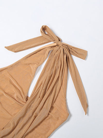 TWOTWINSTYLE Sleeveles Side Split Mesh Irregular Chic Dress