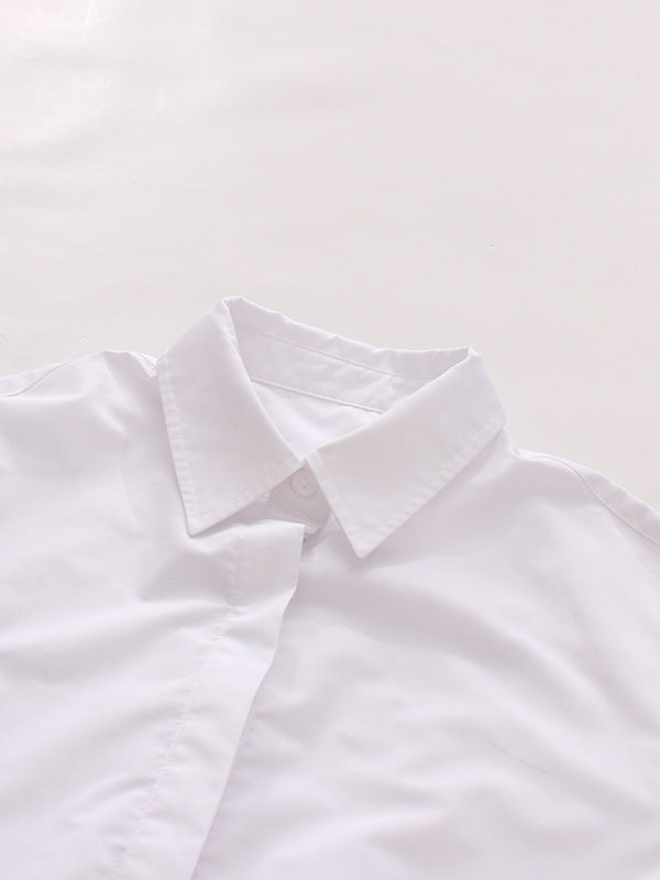 TWOTWINSTYLE Lapel Colorblock Spliced Lace Temperament Shirt
