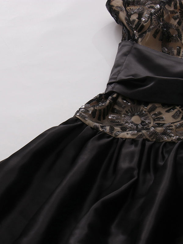 TWOTWINSTYLE Off Shoulder Spliced Bowknot High Waist Chic Dress