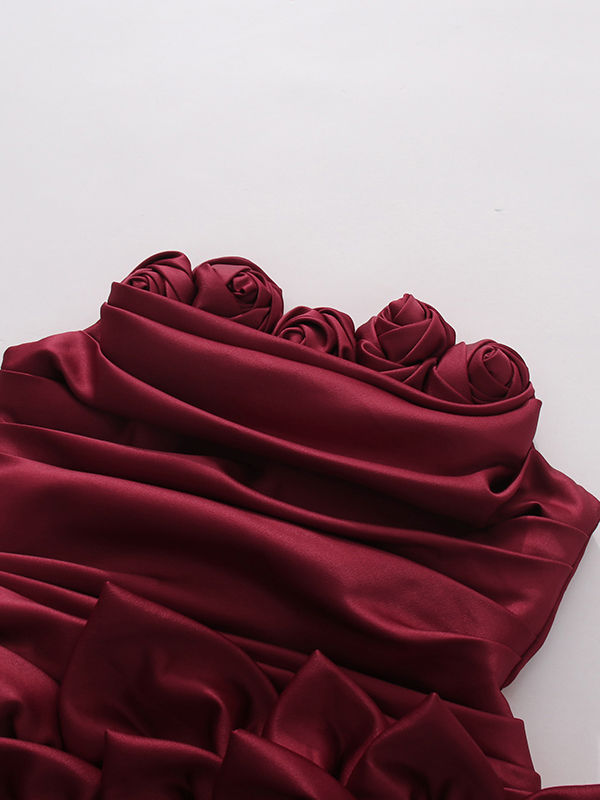 TWOTWINSTYLE Off Shoulder Patchwork Flower Asymmetrical Chic Dress