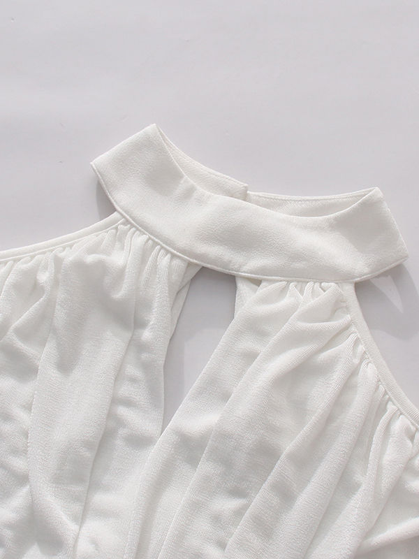 TWOTWINSTYLE Hollow Out Spliced Metal Decoration High Waist Designer T Shirt